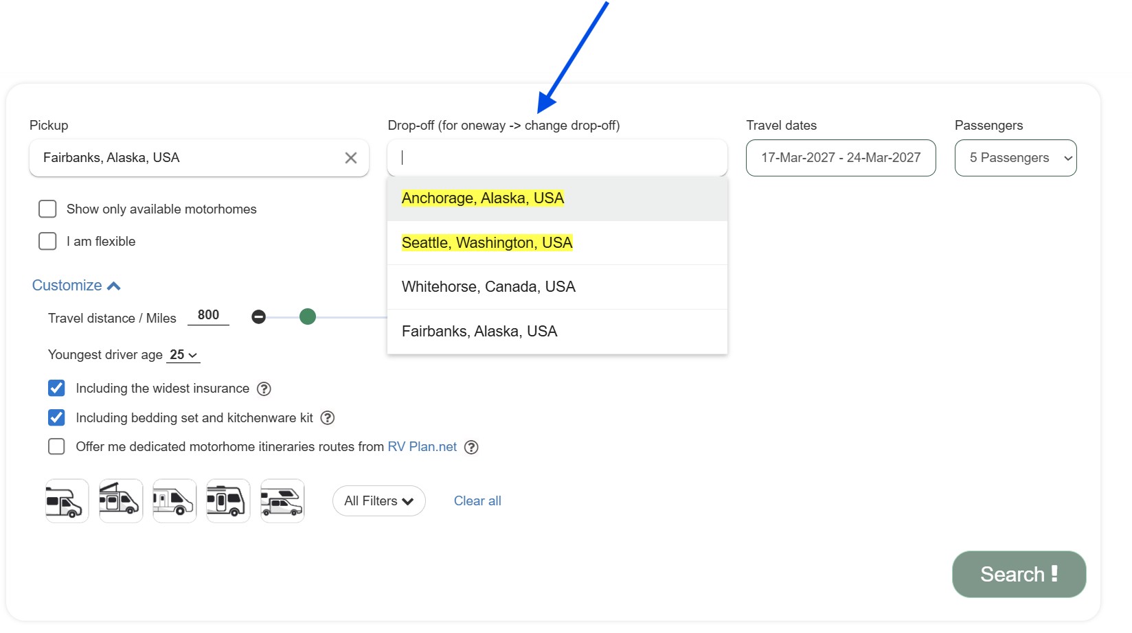 one-way Camper Hire in Alaska one-way Camper Hire in Alaska